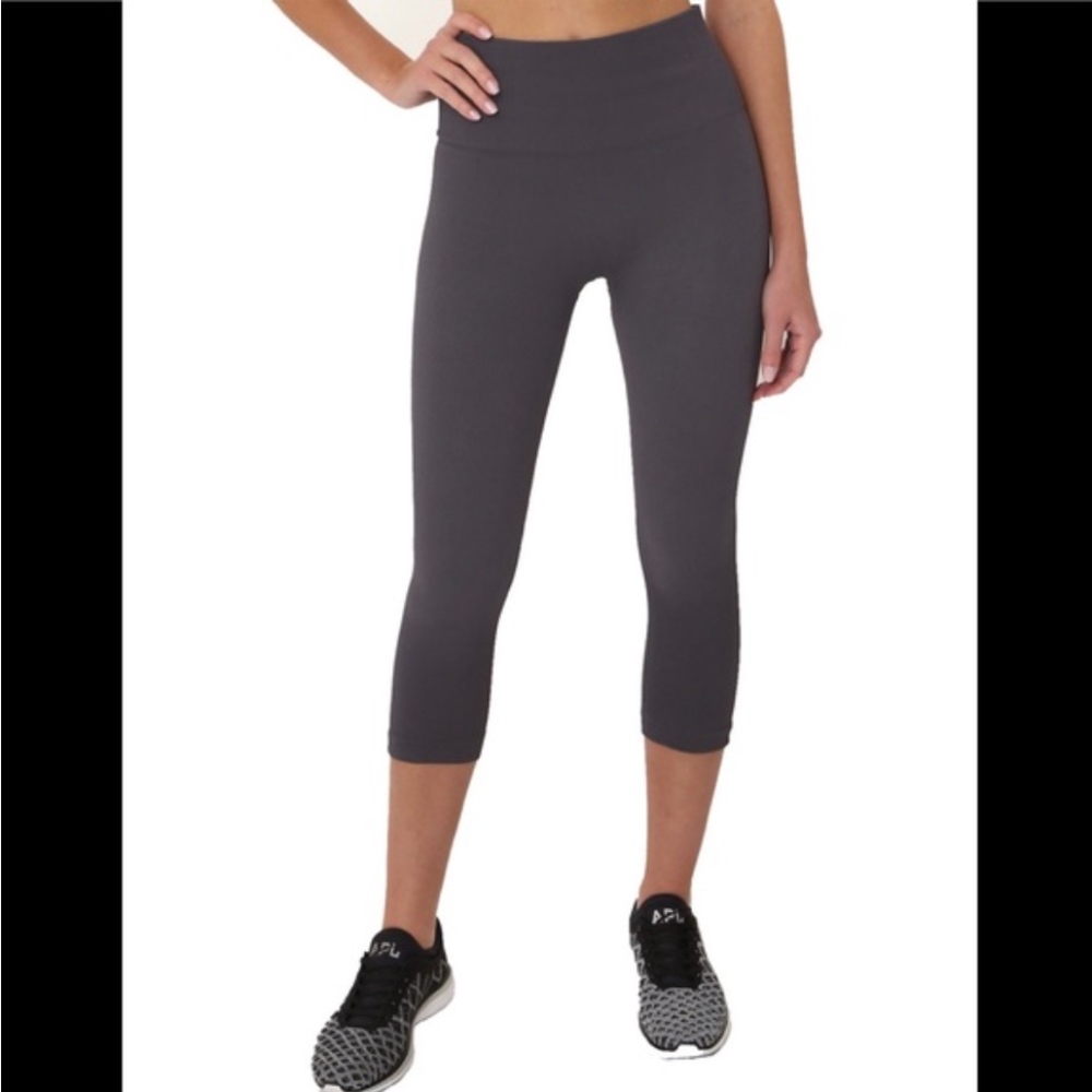 Morgan Stewart grey ribbed leggings- XS/S